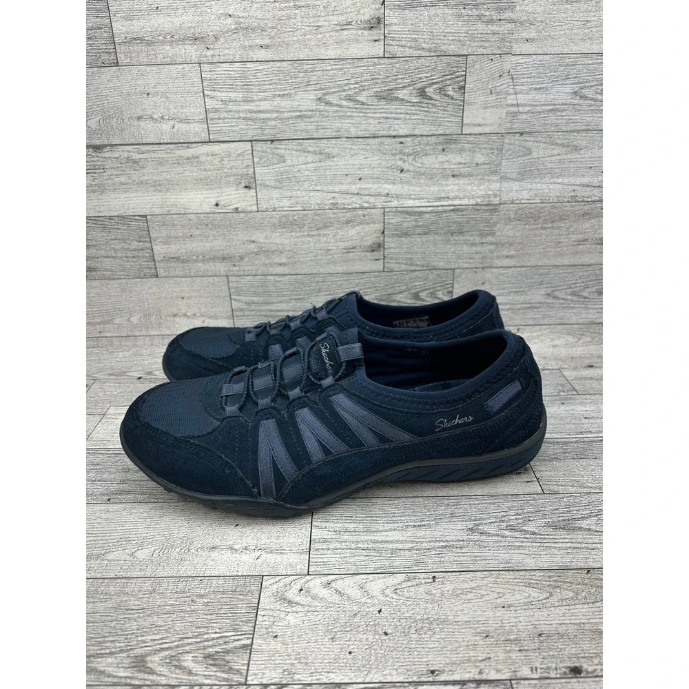 Skechers Relaxed Fit‎ Navy Blue Slip On Sneakers 23020 Womens Size 9 Memory Foam